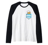 Oktoberfest Bavaria Flag Pocket Beer Funny Drinking Festival Raglan Baseball Tee