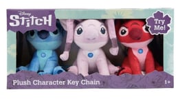 Disney Lilo & Stitch Leroy Angel & Stitch Soft Plush Keychain 3 Pack with Sound