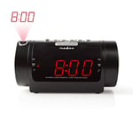 Digital klockradio | LED Display | Tidsprojektion | AM / FM | Snooze-funktion | Sov timer | Antal alarm: 2 | Svart