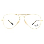 Ray-Ban Aviator Gold Unisex Women Glasses Frames Metal - One Size