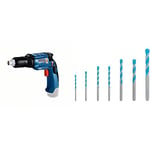 Bosch Professional 12V System Cordless Drywall Screwdriver GTB 12V-11 (Without Batteries & Charger, in Box) + 7X Expert CYL-9 MultiConstruction Drill Set (for Concrete, Ø 4-12mm, Accessories)