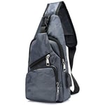 flintronic Sacoche Homme Bandouliere, Sac à Poitrine avec Chargement USB et Port pour Écouteurs, Sac à Dos de Voyage pour Homme & Femme (avec 1*Câble USB)