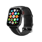 For Apple Watch Band 42mm 44mm 0 1 2 3 4 5 Leather Watches Band BLACK