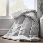 Catherine Lansfield Cosy Diamond 137x170cm Throw Silver Grey