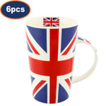 Union Jack Latte Mug Fine China British Flag Design UK Microwave Safe 325ml 6Pcs