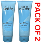 2X ISLE OF PARADISE DAILY SELF-TAN LOTION LIGHT/MEDIUM With Vitamin C Glow