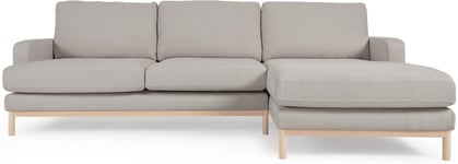 Mihaela, Chaiselong sofa, grå, H88x264x154 cm, højrevendt