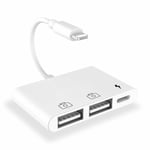 iPhone USB-kameraadapter, kabel med Lightning-laddningsport, USB-adapter för iPhone kompatibel med iPhone 14/13/12/11/X/XS/XR/8/7/Pad