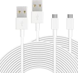 Lot De 2 Câbles D'Extension D'Alimentation De 3 M Pour Toutes Les Caméras De Sécurité Ou Appareils Compatibles Usb-C (Téléphone, Manette Switch Pro, Etc.), Rallonge Usb A Vers Usb C, Câble De Charge