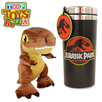 Jurassic Park 300ml Insulated Travel Coffee Mug & 20cm T-Rex Gift Quality Plush