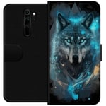 Tegnebogsetui til Xiaomi Redmi Note 8 Pro  med Ulve motiv