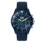 ICE-WATCH - Ice Chrono Blue Lime - Montre Bleue pour Homme avec Bracelet en Silicone - Chrono - 020617 (Large)