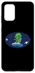 Coque pour Galaxy S20+ Alien mignon buvant du café sur le vaisseau spatial drôle extraterrestre OVNI