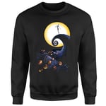 Disney The Nightmare Before Christmas Jack Skellington Pumpkin King Colour Noir Sweatshirt - L