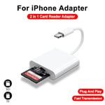 Pluies-Lecteur de carte Flash TF,fente 2 en 1 pour iPhone,iPad,adapté à la carte mémoire,adaptateur de carte Mini SD,2 en 1 - Type iPhone 2 in1