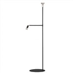 Galax golvlampa - Svart | Mässing | Färg: Svart strukturlack RAL 9005 (39012-15S-000) | Ljuskälla: E27 12.5W LED 2700K 1035lm + GU10 5.5W LED 2700K 350lm  (50219-L + 50296)