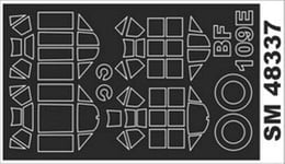 MESSERSCHMITT Bf-109E CANOPY & WHEEL PAINTING MASK to AIRFIX 1/48 MONTEX SM48337