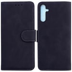 SATURCASE Coque pour Samsung Galaxy A25, Toucher Confortable PU Cuir Magnétique Flip Portefeuille Support Porte-carte Protecteur Housse Étui pour Samsung Galaxy A25 (FG-Noir)