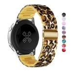 DEALELE Strap Compatible with Samsung Gear Sport/Galaxy 3 41mm / Galaxy Watch 4 / Galaxy Watch 42mm / Active 2 / Huawei GT2 42mm / GT3 42mm, 20mm Colorful Resin Replacement Bands, Leopard