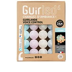 GuirLED - Guirlande lumineuse boules coton LED USB - Commande Vocale - Amazon Alexa & Google Assistant - Programmable à l'infini - Adaptateur secteur 2xUSB inclus - 24 boules 2.4 - Licorne