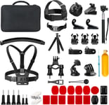 Kit D'Accessoires Pour Caméra D'Action 60 En 1 Avec Sac De Collecte, Compatible Avec Ek7000/Ek7000 Pro/Brave 4/Brave 7 Le/Brave 7/V50X/V50 Pro/V50 Elite/Gopro Hero 11 10 9 8 7/Dji/Apexcam