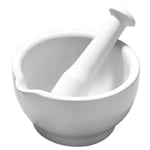 White Mortar And Pestle Set Stone Grinding Crushing Grinder Natural Herbs Spices