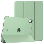 TiMOVO Coque Compatible avec iPad 10ème Génération 10,9 Pouces 2022 Étui, iPad 10 Coque, Légère&Mince Coque Arrière Translucide en PC, Housse Coque Trifold avec Réveil/Sommeil Auto, Vert