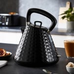 Electric Kettle 1.5L Cordless Traditional Pyramid Jug Auto Shut Off 3kW Black