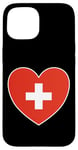 Coque pour iPhone 15 I Heart Switzerland – Fun Swiss Flag Heart