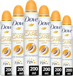 DOVE - Déodorant Femme Advanced Care Fruit de la passion et citronnelle - Spray Anti-transpirant - 72h de protection (lot de 6x200ml)​