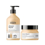 L'Oréal Professionnel, Large Routine Absolut Repair, Cheveux Secs & Abîmés, Shampoing Réparateur, Masque Restructurant, Répare Instantanément, Protège & Nourrit la Fibre, Série Expert