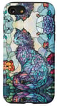 Coque pour iPhone SE (2020) / 7 / 8 Selkirk Rex Cat Curly Hair Stained Art Effect Stain Floral