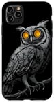 iPhone 11 Pro Max Owl on a branch with vintage camera lenses as eyes Case