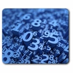 Computer Mouse Mat - Blue Number Art Maths Physics Office Gift #12331