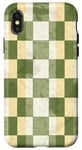 Coque pour iPhone X/XS Jaune Art Déco Floral & Vert Sauge Blanc Vintage