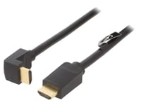 Cable HDMI 2.0 prise male HDMI prise male 90o UHD 4K 3D 3m - Noir