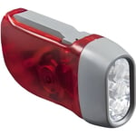 Lampe torche de poche rechargeable système dynamo à 3 LED * Dimensions : 10 x 5 x 2,5 cm * Batterie : rechargeable manuellement