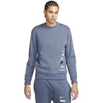 Nike Club Fleece + T-Shirt de Golf à col Rond avec Inn gratté Sweat Hommes, Bleu diffusé, s