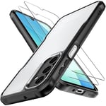 AOKUMA Magnetic Carbon Fiber Case for Samsung Galaxy A16,with 2 Pack Screen Protector,Military Grade Carbon Fiber Case Cover Compatible with MagSafe for Samsung Galaxy A16 - Black