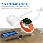 3.9ft 2in1 Fast Charging Cable Watch Charger For Apple Watch Ultra 10 iPhone 14