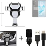  For Vivo V29 Airvent mount + CHARGER holder cradle bracket car clamp