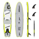 Cressi Isup Complet Set - Solid Tandem Dc Isup Set, SUP Board Kit Facile à Gonfler (moins de 10 minutes) Complet avec Tous les Accessoires Nécessaires pour le Transport, Gris/Fluo, 12'2'', Unisexe Adulte