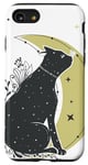 Coque pour iPhone SE (2020) / 7 / 8 Adorable chat gris croissant de lune pour les amoureux des chats et les propriétaires de chats