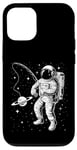 Coque pour iPhone 12/12 Pro Funny Planet Astronaute Galaxie Espace Astronaute Pêche