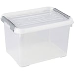 Curver 243808 Boîte de rangement HANDY empilable (L x l x H) 400 x 290 x 260 mm transparent, argent 1 pc(s)