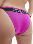 Calvin Klein Summer Fuchsia Women's Cheeky String Side Tie Bikini Bottoms, Small