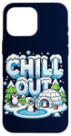 Coque pour iPhone 16 Pro Max Antarctique Pingouin Lover Chill Out Cute Winter Pingouin Igloo