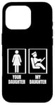 Coque pour iPhone 16 Pro Your Daughter My Daughter Dad Mom Fiers School Bus Driver