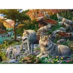 Puzzle 1500 pieces Loups au printemps, Adultes & enfants des 14 ans, Puzzle d...