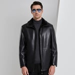 Veste Faux Cuir Homme Revers De Marque À Doublure Fourrure Synthétique Blouson Courte Homme Vêtement Masculin Épaississant Manteau Hommes -Zs307022